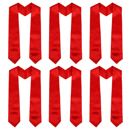 Newrara 6-pieces Unisex Adults Plain Graduation Stoles 60''/72''