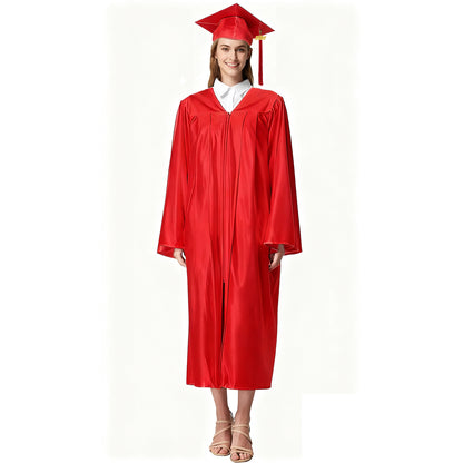 Newrara Shiny Adult/Teen Unisex Graduation Gown and Cap set with Tassel