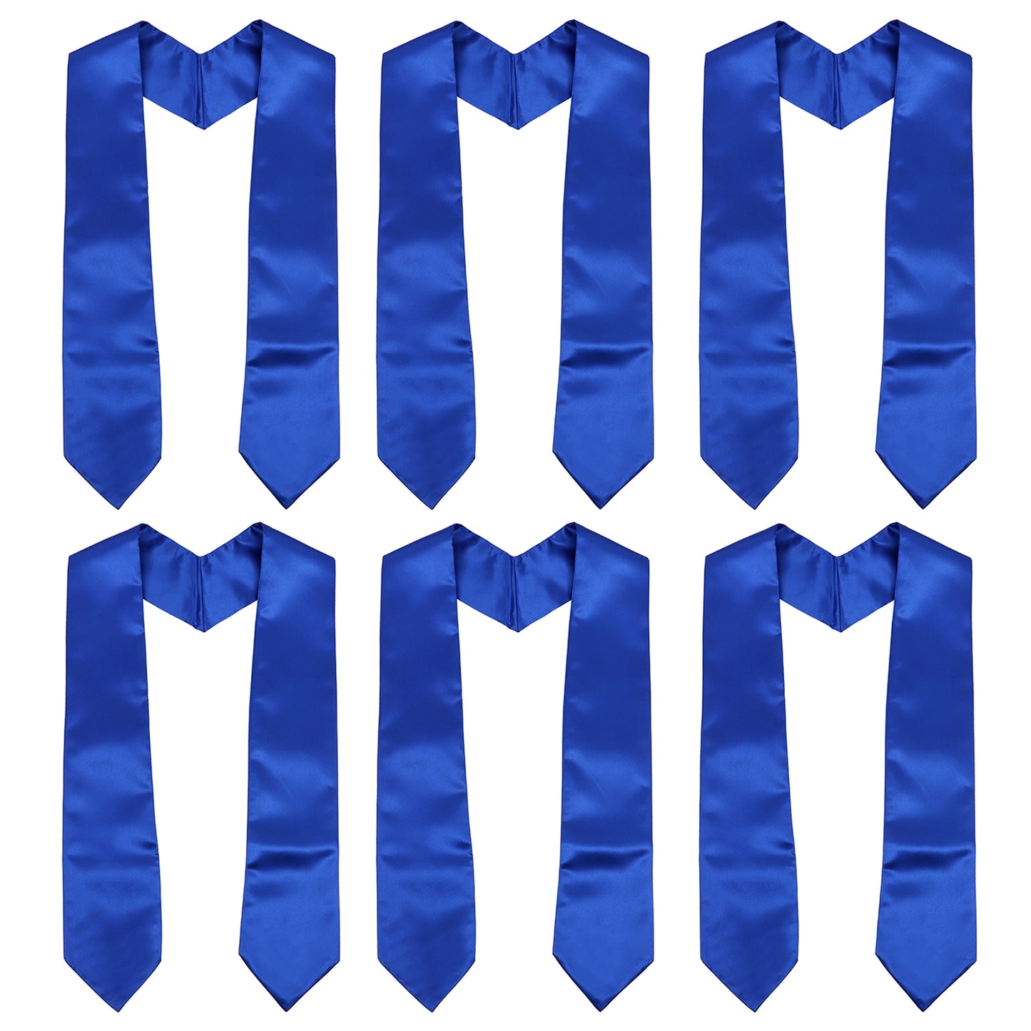 Newrara 6-pieces Unisex Adults Plain Graduation Stoles 60''/72''