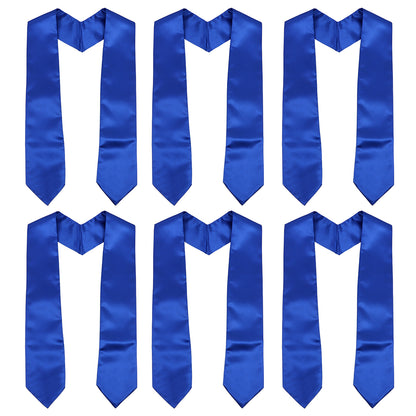 Newrara 6-pieces Unisex Adults Plain Graduation Stoles 60''/72''