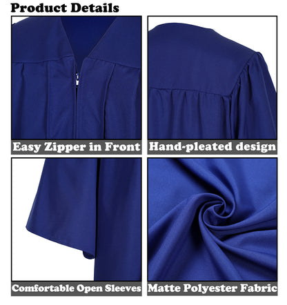 Newrara Matte Adult/Teen Unisex Graduation Gown and Cap set with Tassel