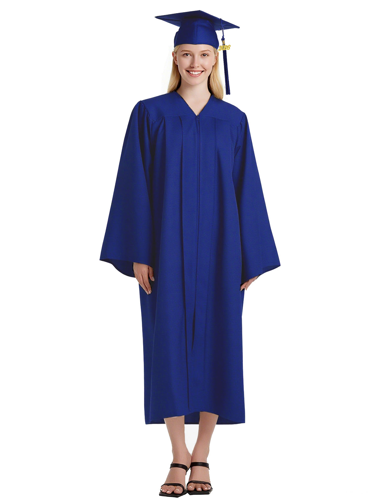 Newrara Matte Adult/Teen Unisex Graduation Gown and Cap set with Tassel