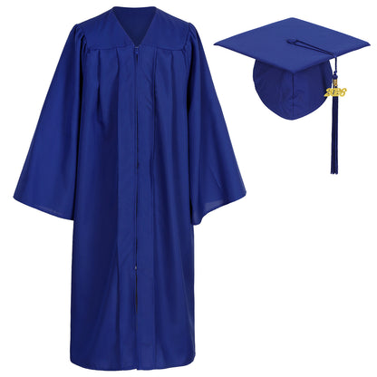 Newrara Matte Adult/Teen Unisex Graduation Gown and Cap set with Tassel