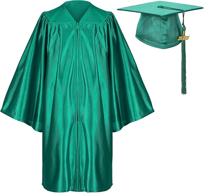 Newrara Shiny Pre-Kindergarten Graduation Cap and Gown Set with Year Tassel