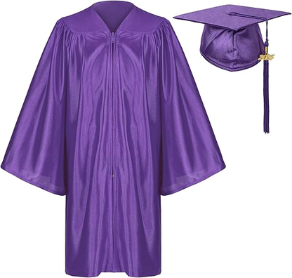 Newrara Shiny Pre-Kindergarten Graduation Cap and Gown Set with Year Tassel
