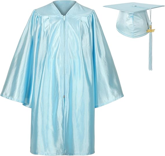 Newrara Shiny Pre-Kindergarten Graduation Cap and Gown Set with Year Tassel