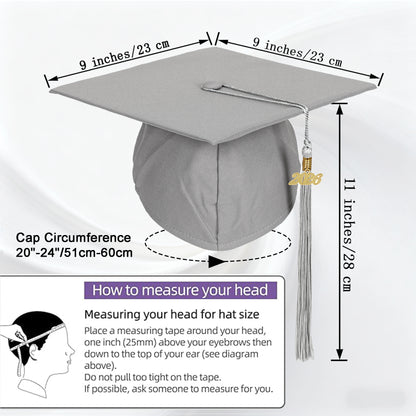 Newrara Unisex Adult/Teen Matte Graduation Cap with Tassel & Year Charm