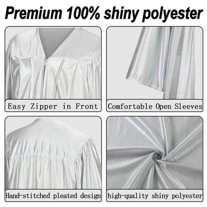 Newrara Graduation Adult/Teen Gown with Gold Stole & Cap Set