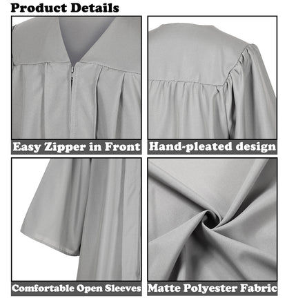 Newrara Matte Adult/Teen Unisex Graduation Gown and Cap set with Tassel