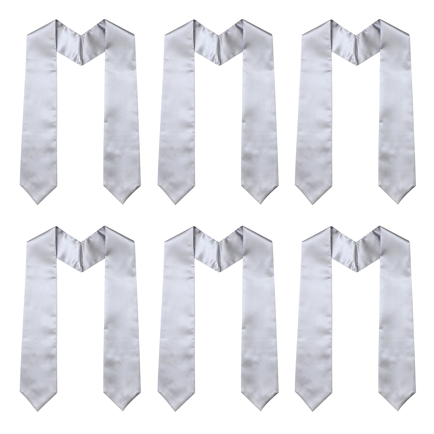 Newrara 6-pieces Unisex Adults Plain Graduation Stoles 60''/72''