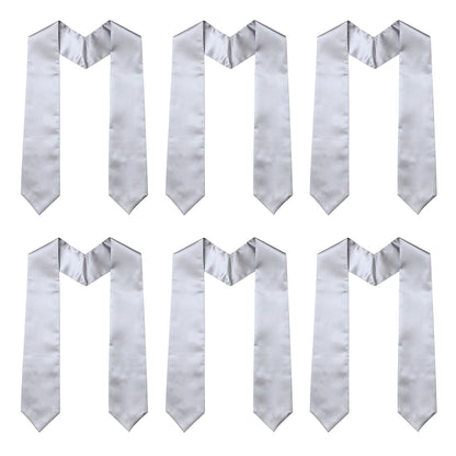 Newrara 6-pieces Unisex Adults Plain Graduation Stoles 60''/72''