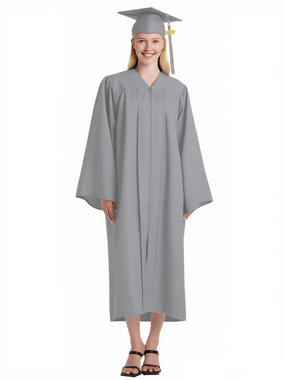 Newrara Matte Adult/Teen Unisex Graduation Gown and Cap set with Tassel