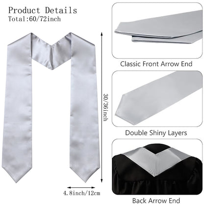 Newrara Plain Graduation Stoles for Adults 60''/72''