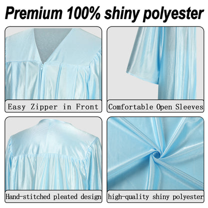 Newrara Graduation Adult/Teen Gown with Gold Stole & Cap Set