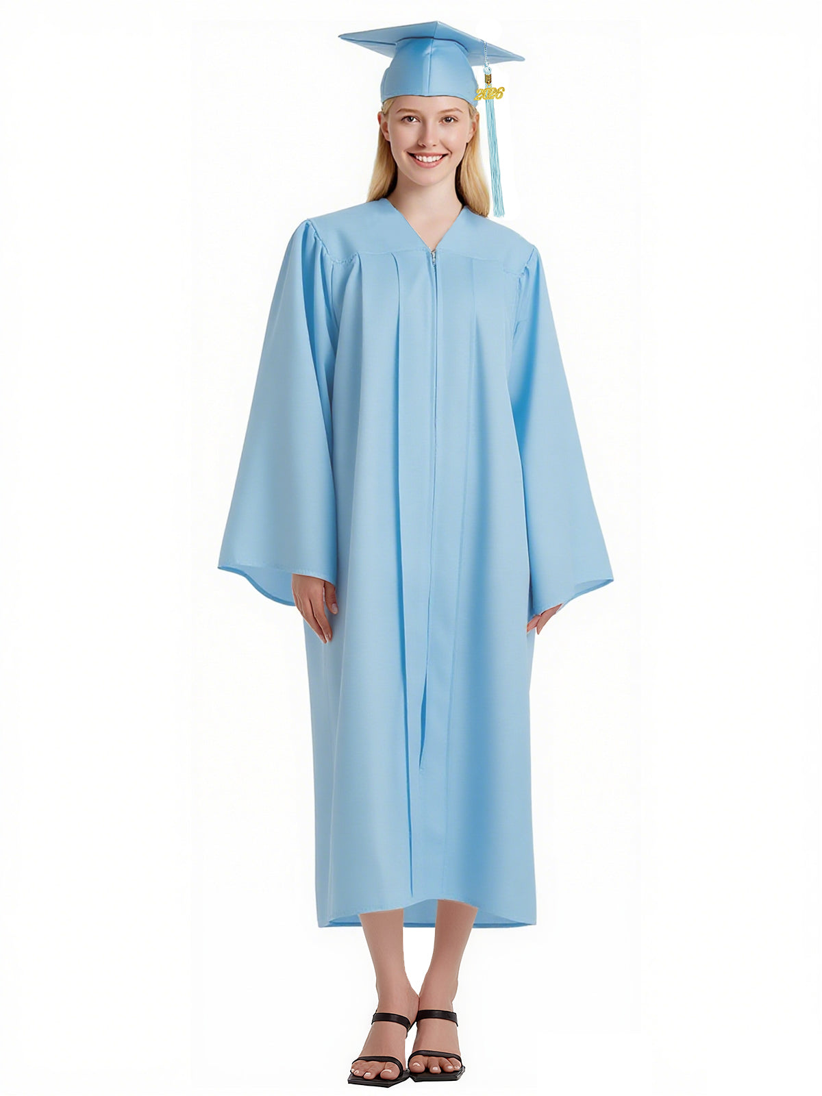 Newrara Matte Adult/Teen Unisex Graduation Gown and Cap set with Tassel