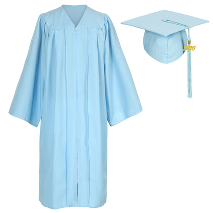 Newrara Matte Adult/Teen Unisex Graduation Gown and Cap set with Tassel