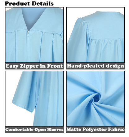 Newrara Matte Adult/Teen Unisex Graduation Gown and Cap set with Tassel