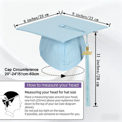 Newrara Unisex Adult/Teen Matte Graduation Cap with Tassel & Year Charm