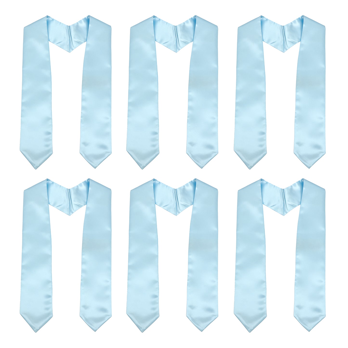 Newrara 6-pieces Unisex Adults Plain Graduation Stoles 60''/72''