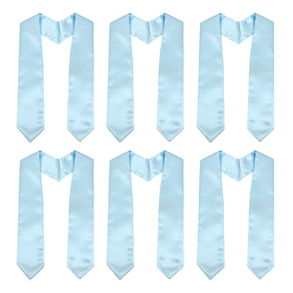 Newrara 6-pieces Unisex Adults Plain Graduation Stoles 60''/72''