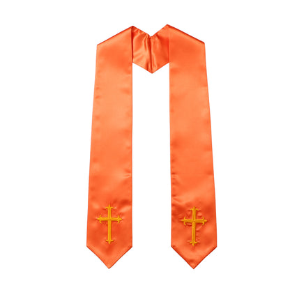 Newrara Traditional Church Choir Stole with Embroidered Cross 60''
