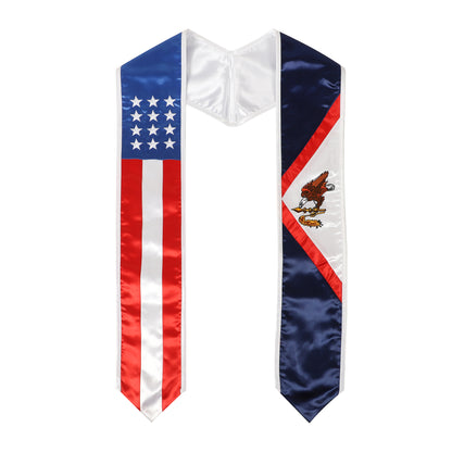 Newrara Unisex National Flag Graduation Stole Embroidery Sash 72''