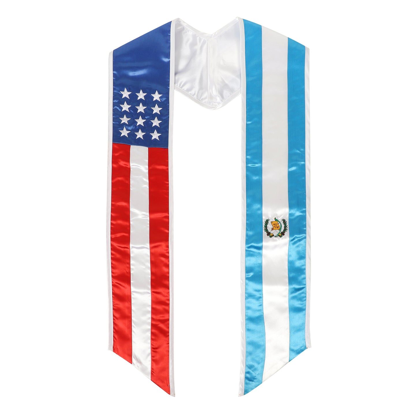 Newrara Unisex National Flag Graduation Stole Embroidery Sash 72''