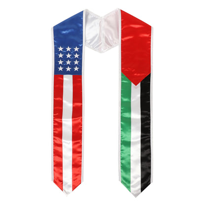 Newrara Unisex National Flag Graduation Stole Embroidery Sash 72''