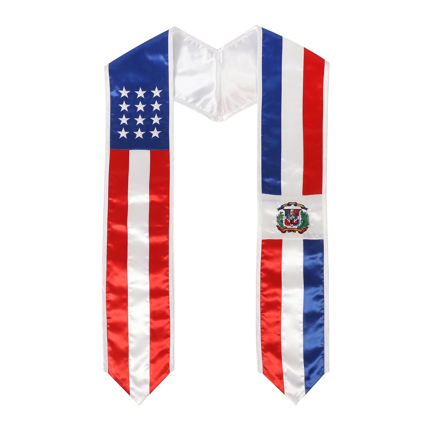 Newrara Unisex National Flag Graduation Stole Embroidery Sash 72''