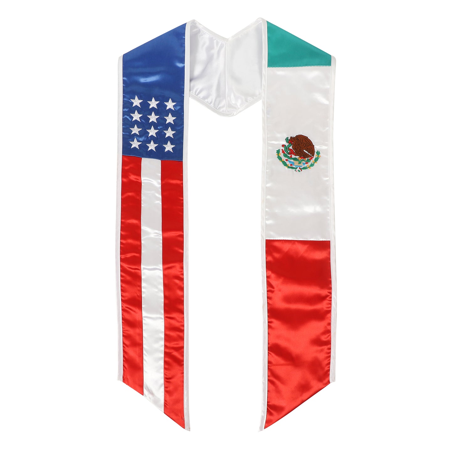 Newrara Unisex National Flag Graduation Stole Embroidery Sash 72''