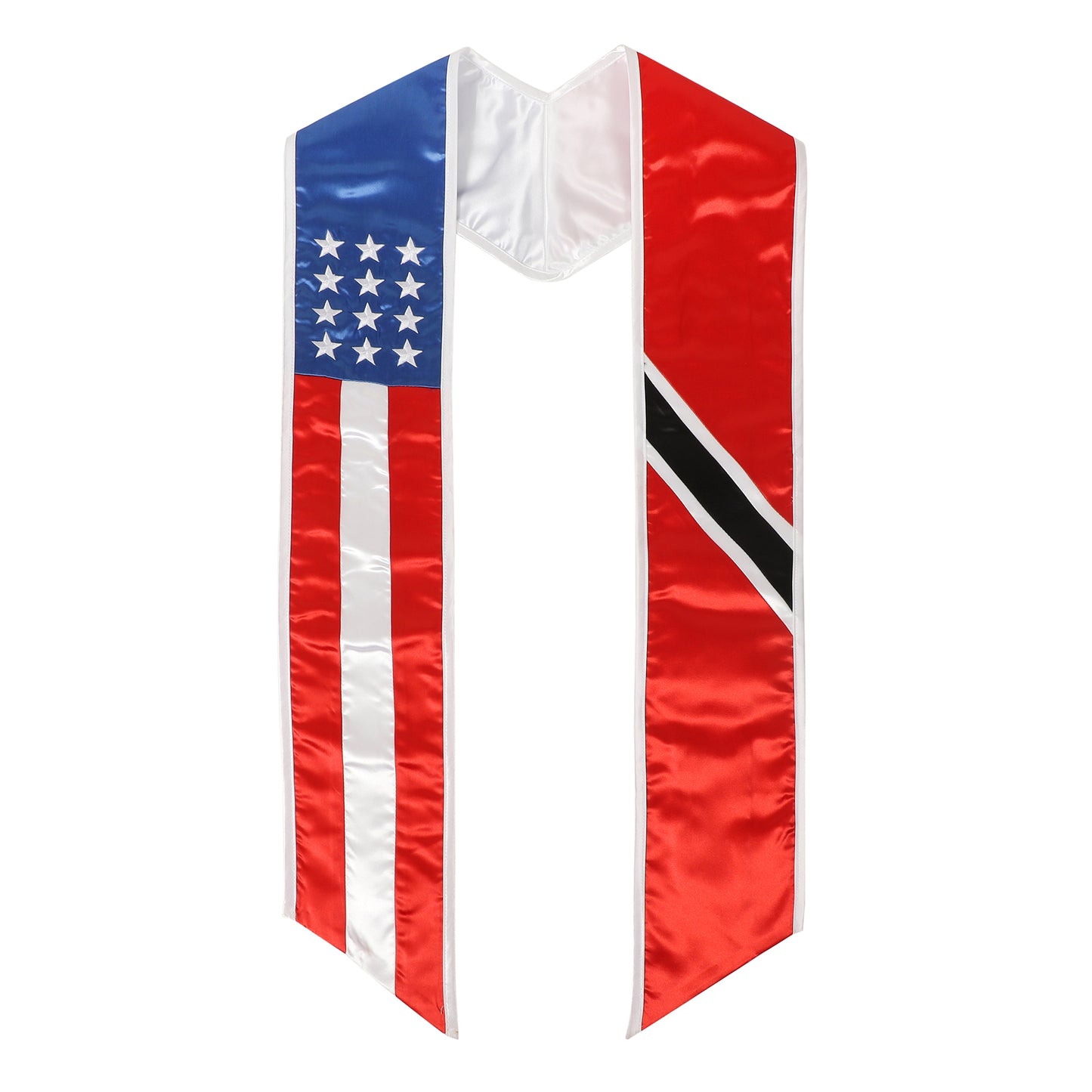 Newrara Unisex National Flag Graduation Stole Embroidery Sash 72''