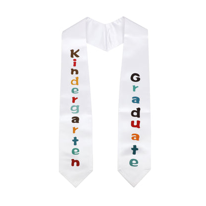 Newrara Unisex Kindergarten/Preschool Graduation Stole with Colorful "Graduate" Print 35''/50''