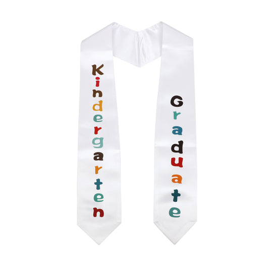 Newrara Unisex Kindergarten/Preschool Graduation Stole with Colorful "Graduate" Print 35''/50''