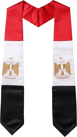 Newrara Unisex National Flag Graduation Stole Embroidery Sash 72''