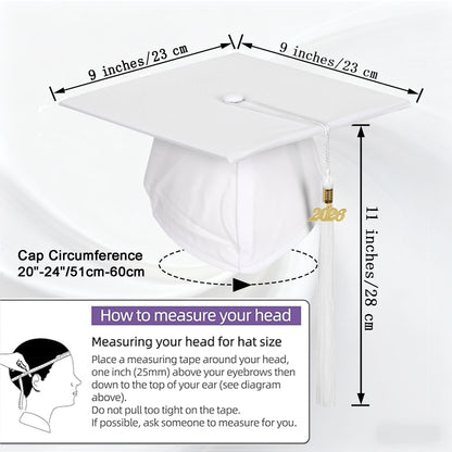 Newrara Unisex Adult/Teen Matte Graduation Cap with Tassel & Year Charm