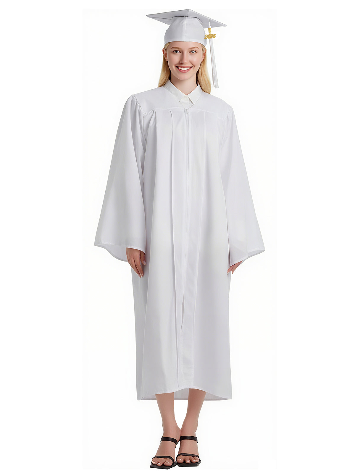 Newrara Matte Adult/Teen Unisex Graduation Gown and Cap set with Tassel