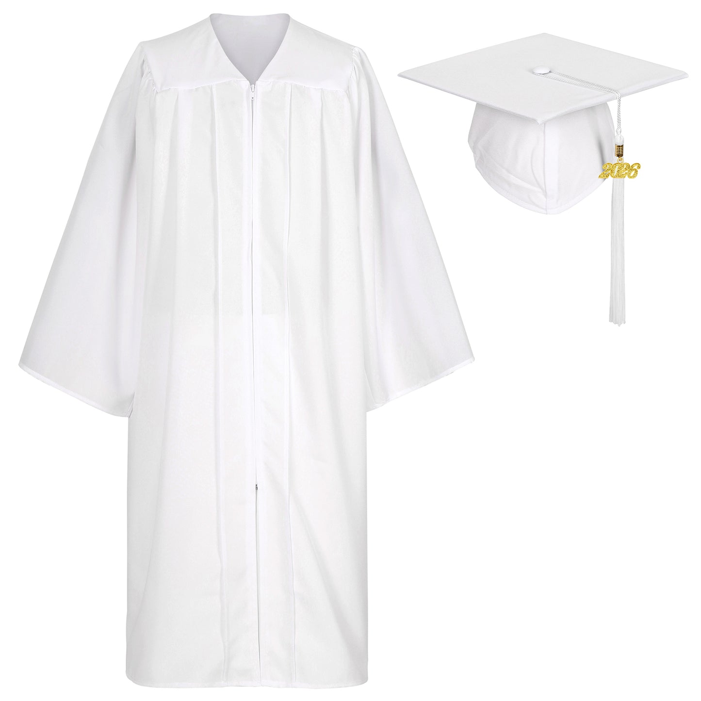 Newrara Matte Adult/Teen Unisex Graduation Gown and Cap set with Tassel