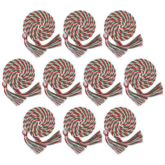 Newrara 10PCS Graduation Multi Color Combination Braided Honor Cords 68 Inches Long