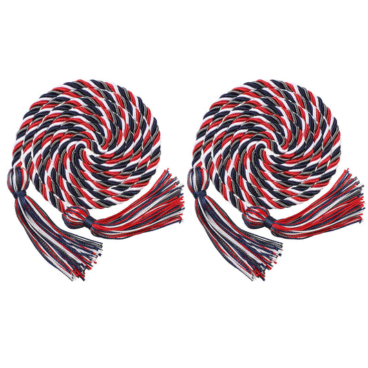 Newrara 2PCS Graduation Multi Color Combination Braided Honor Cords 68 Inches Long