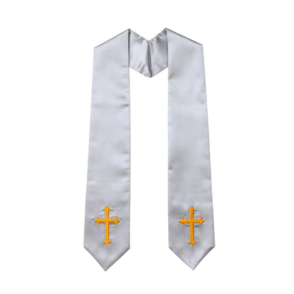 Newrara Traditional Church Choir Stole with Embroidered Cross 60''