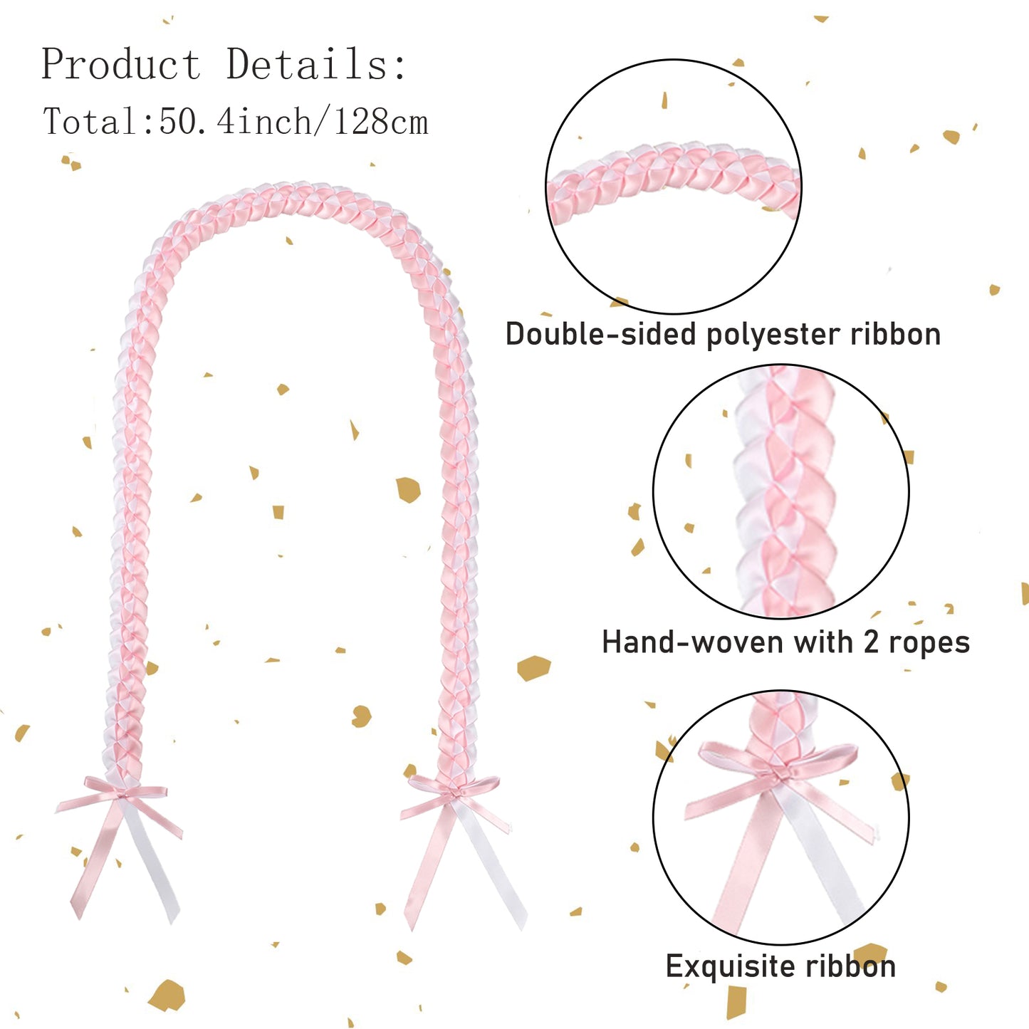 Satin ribbon texture on graduation lei for seniors