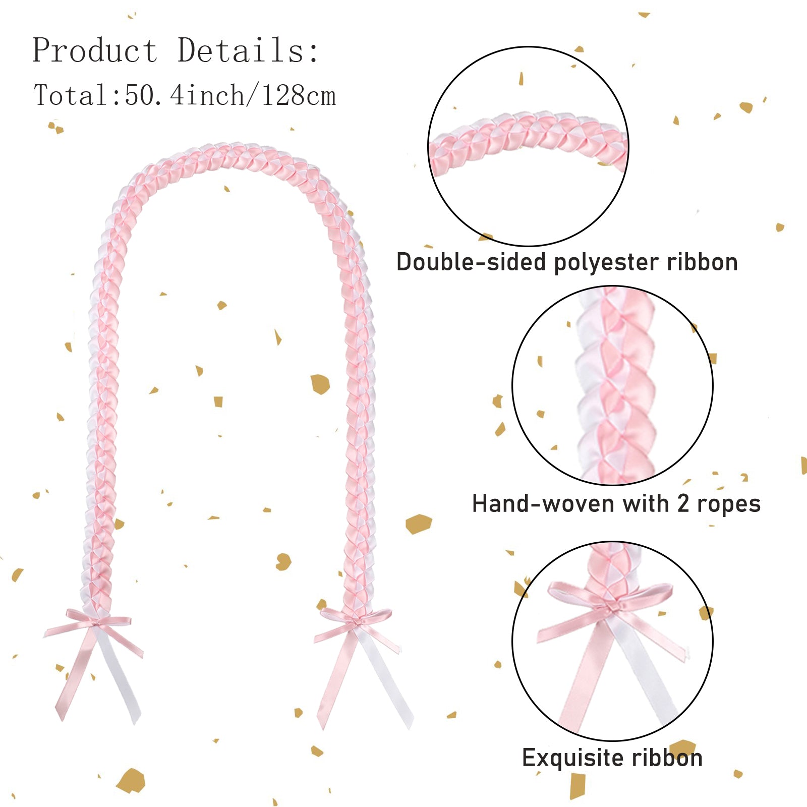 Satin ribbon texture on graduation lei for seniors