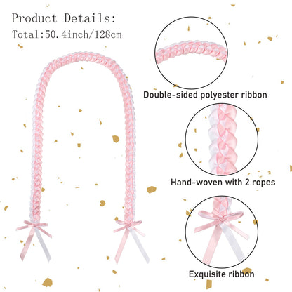 Satin ribbon texture on graduation lei for seniors