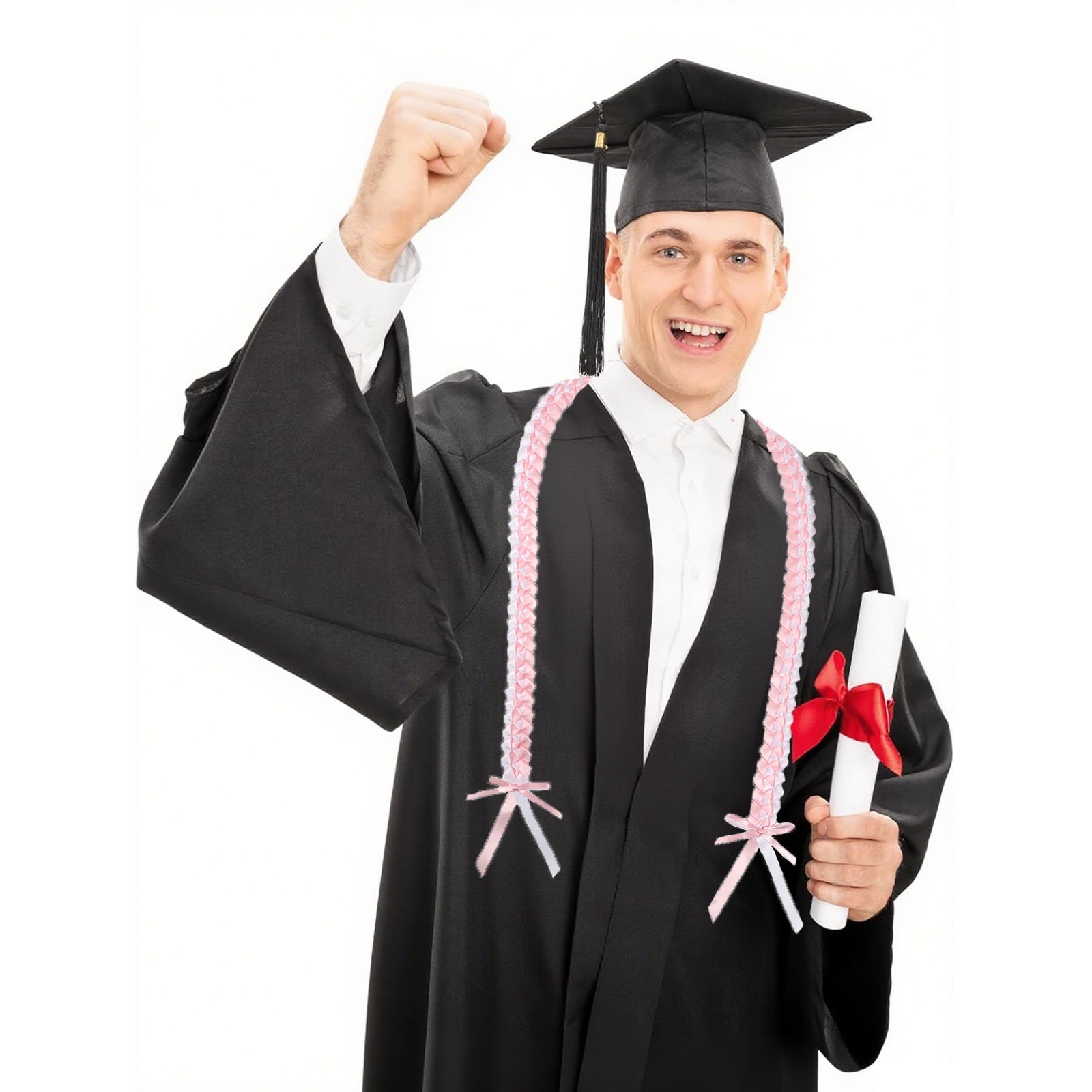 Ribbon lei worn for high school and college graduation events