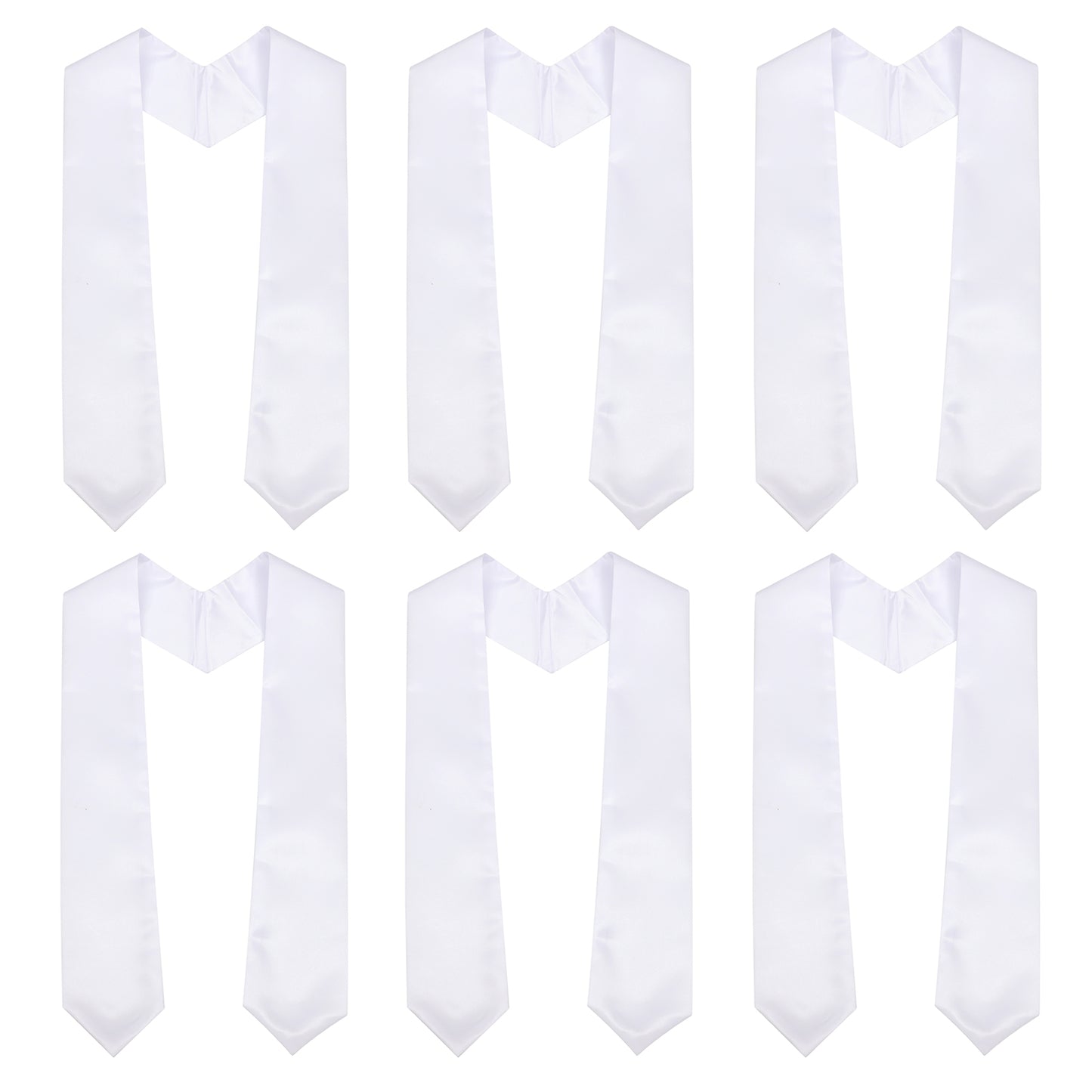 Newrara 6-pieces Unisex Adults Plain Graduation Stoles 60''/72''
