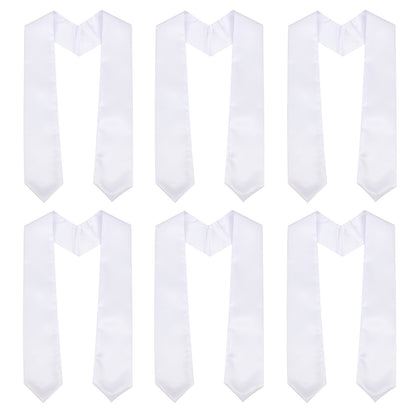 Newrara 6-pieces Unisex Adults Plain Graduation Stoles 60''/72''