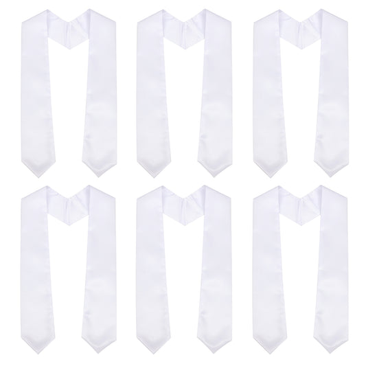 Newrara 6-pieces Unisex Adults Plain Graduation Stoles 60''/72''