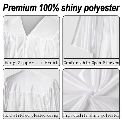 Newrara Graduation Adult/Teen Gown with Gold Stole & Cap Set