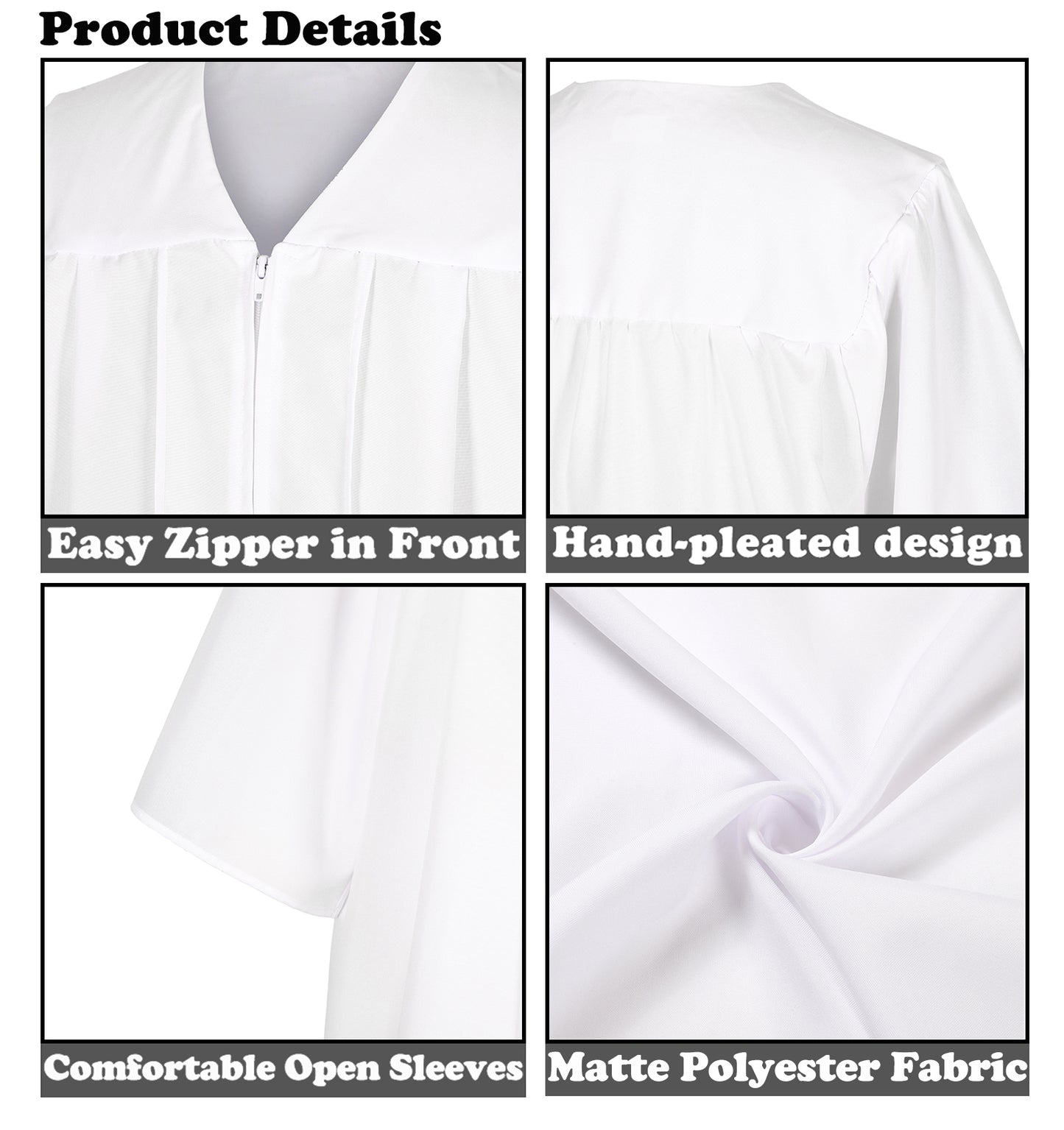 Newrara Matte Adult/Teen Unisex Graduation Gown and Cap set with Tassel