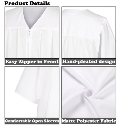 Newrara Matte Adult/Teen Unisex Graduation Gown and Cap set with Tassel